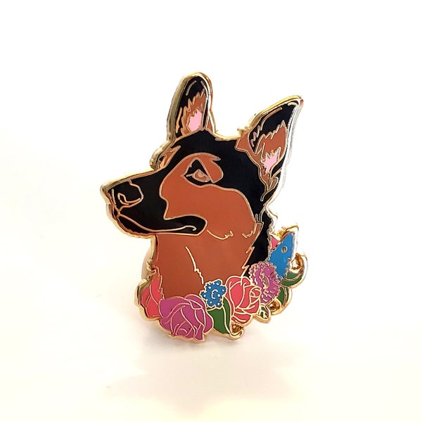 German Shepherd Hard Enamel Lapel Pin