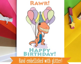 Dinosaur Birthday Card - Dino Birthday Card - Funny Birthday Card