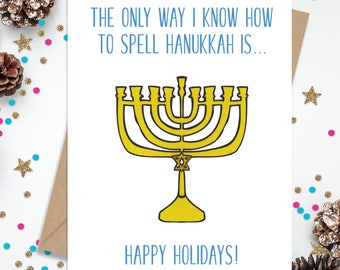 Hanukkah Card, Chanukkah Card, Funny Hanukkah Card, Card for Hanukkah, Funny Holiday Card, Happy Holiday Card, Card for Chanukkah