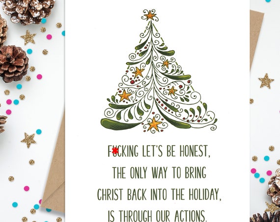 Christmas Card, Funny Christmas Card, Funny Greeting Card, Holiday Card, Christ In Christmas, Christian Holiday Card, Xmas Card