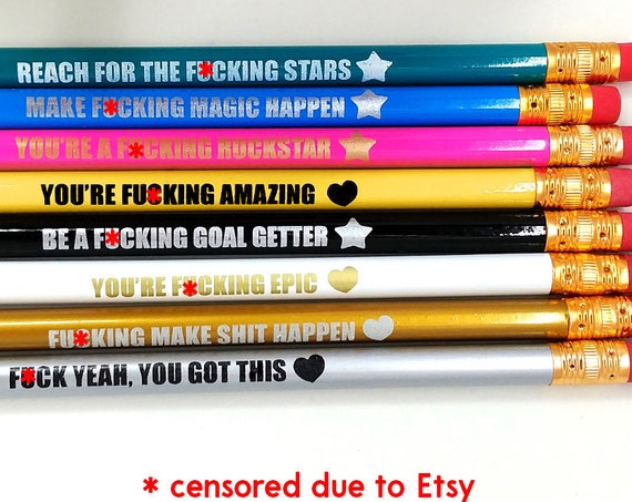 mature - Holiday Gift - Coworker Gift - Best Friend Christmas Gift - Motivational Pencils - Curse word Pencils - Gift for Best Friend