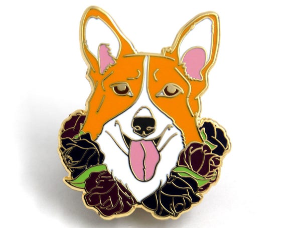 Corgi Enamel Pin