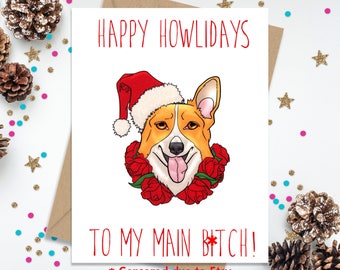 Funny Holiday Card for Best Friend - Christmas Card for Her