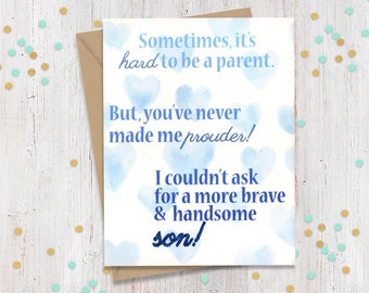 Tarjeta de felicitación de apoyo para un hijo valiente y guapo - Salir del armario - Transgénero - Tarjeta amorosa - FourLetterWordCards