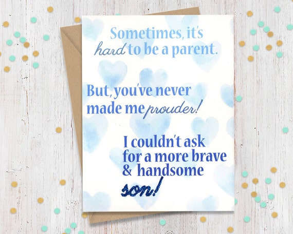 Brave and Handsome Son - Support Greeting Card - Coming Out - Transgender - Loving Card - FourLetterWordCards