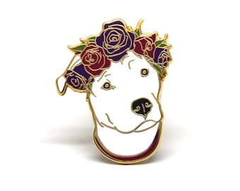 Hund Emaille Pin - Hunde Liebhaber Geschenk - Pit Bull Pin - Weihnachtsgeschenk für Hundeliebhaber