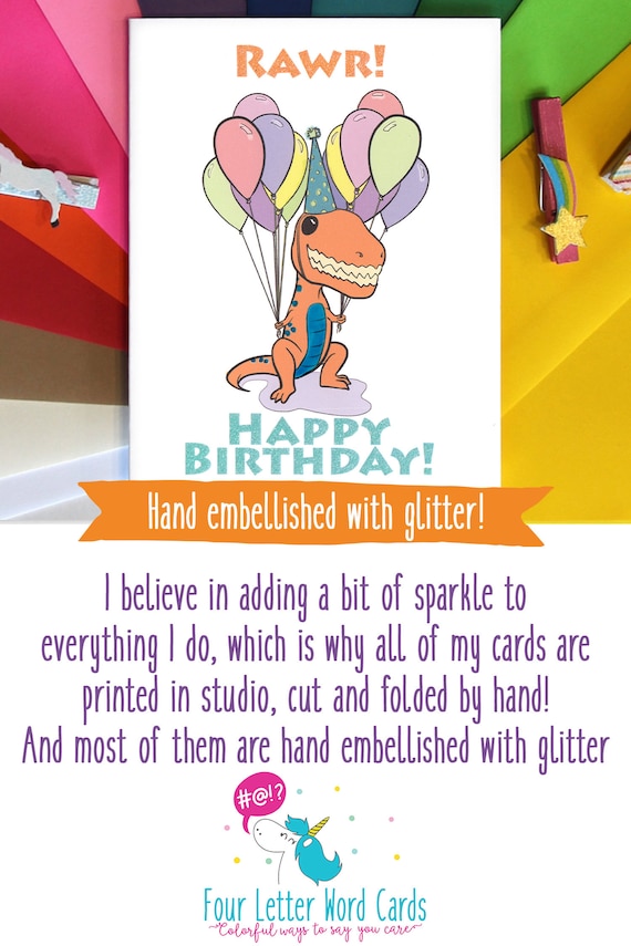 Dinosaur Birthday Card - Dino Birthday Card - Funny Birthday Card