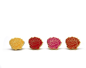 Conjunto de broches esmaltados de flor de caléndula: Joyería de otoño, estilo Día de Muertos