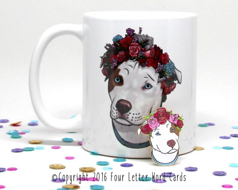 Dog Lover Gift Christmas Gift under 25 Pit Bull Ceramic Coffee Mug image 5