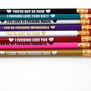 Mature Naughty Pencils Valentines Day Gift Funny Pencils Set Stationery Pencils Gift for Him image 2