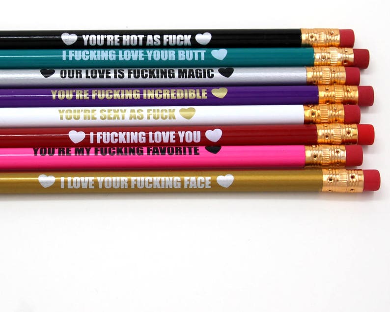 Mature Naughty Pencils Valentines Day Gift Funny Pencils Set Stationery Pencils Gift for Him image 2