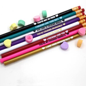 Mature Naughty Pencils Valentines Day Gift Funny Pencils Set Stationery Pencils Gift for Him image 5