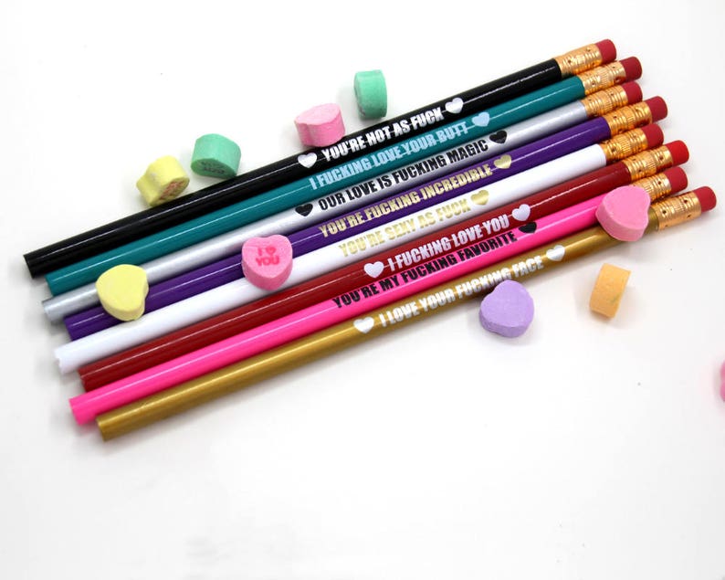 Mature Naughty Pencils Valentines Day Gift Funny Pencils Set Stationery Pencils Gift for Him image 5