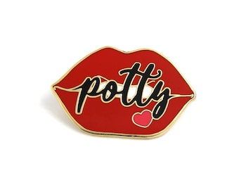 Gift for Her, Valentines Day Gift, Potty Mouth Enamel Pin, Cute Enamel Pin, Lips Enamel Pin, Potty Mouth Jewelry, Curse Word Pin, Vday
