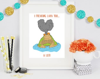 I Lava you a lot, Poster Print, Poster Art, Wall Art, Colorful Art, Birthday Gift, Gift for Him, Gift for Her, Office Artwork