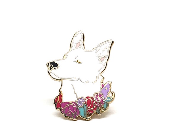 Swiss Shepherd Dog Enamel Pin - White German Shepherd Dog - Holiday Gift for Dog Lover