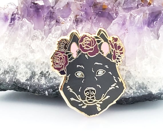 Black Husky Enamel Pin - Husky Dog - Dog Lover Gift - Christmas Gift - Dog Jewelry