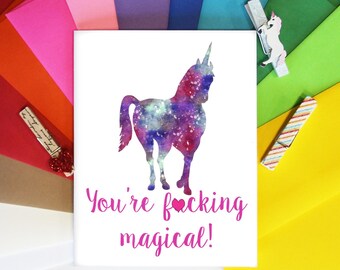 Mature Funny Greeting Card, Valentines Day Card, Valentines Day Gift, Unicorn Card, Funny Birthday Card, Funny Card, Love Card, Card for Her