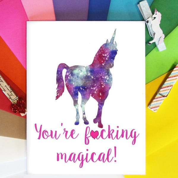Mature Funny Greeting Card, Valentines Day Card, Valentines Day Gift, Unicorn Card, Funny Birthday Card, Funny Card, Love Card, Card for Her