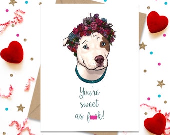 Mature Funny Card, I Love You Card, Card for Her, Card for Him, Dog Lover Gift, Anniversary Card, Funny Valentine, Valentines Day Card