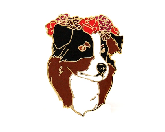 Australian Shepherd Enamel Pin, Gift for Dog Lover, Cute Dog Enamel Pin