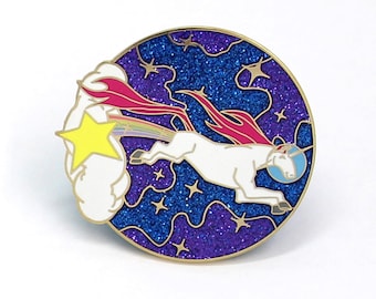 Galaxy, Unicorn, Space Unicorn, Space Pin,  Unicorn Enamel Pin, Holiday Gift for Her, Enamel Pin, Unicorn Gift, Glitter Enamel Pin