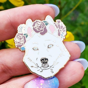 White Husky Enamel Pin - Husky Dog - Dog Lover Gift - Christmas Gift - Dog Jewelry