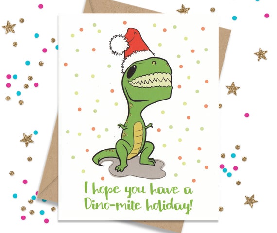 Funny Christmas Card for Best Friend - Non-denominational Holiday Card - Dino Holiday