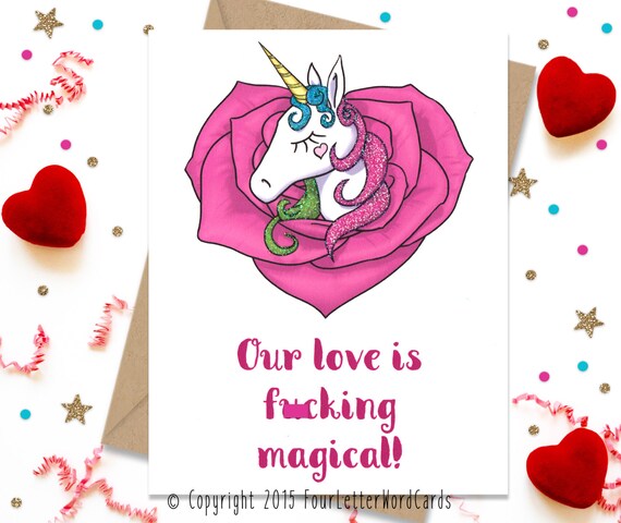 Mature, Valentines Day Gift, Unicorn Card, Valentines Day Card, Card for Her, Card for Him, Anniversary Card, Unicorn Gift, Birthday Card