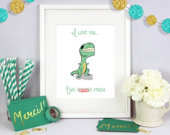 Gift for Him, Gift for Her, Christmas Gift, Holiday Gift, Anniversary Gift, Boyfriend Gift, Girlfriend Gift, Dinosaur Art, Dino Print, Art