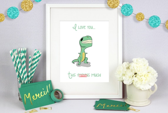 Gift for Him, Gift for Her, Christmas Gift, Holiday Gift, Anniversary Gift, Boyfriend Gift, Girlfriend Gift, Dinosaur Art, Dino Print, Art