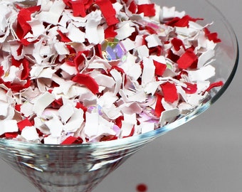 Holiday party Decor, Colorful Paper, Candy Cane Confetti, Red and White Confetti, Winter Wonderland, Party Decorations, Holiday Party