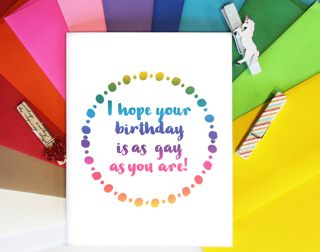 Funny Gay Birthday Card / Birthday Gift for Him / LGBTQIA - Etsy