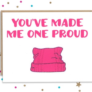 Mothers Day Card, Card for Mom, Mothers Day Gift, Feminist Card, Women's March, Pink Pussy Hat, Birthday Card, Protest Card, Greeting Card image 1