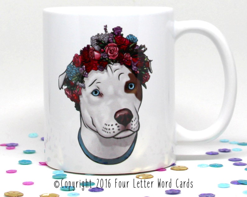 Dog Lover Gift Christmas Gift under 25 Pit Bull Ceramic Coffee Mug image 4