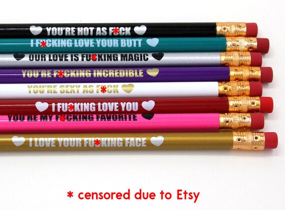 Mature Naughty Pencils - Valentines Day Gift - Funny Pencils Set - Stationery Pencils - Gift for Him