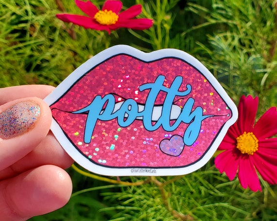 Potty Mouth Holographic Vinyl Sticker - Cell Phone Decoration - Cute holo - Laptop Waterproof Sticker