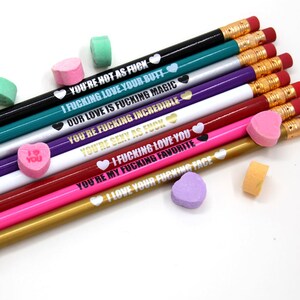 Mature Naughty Pencils Valentines Day Gift Funny Pencils Set Stationery Pencils Gift for Him image 3