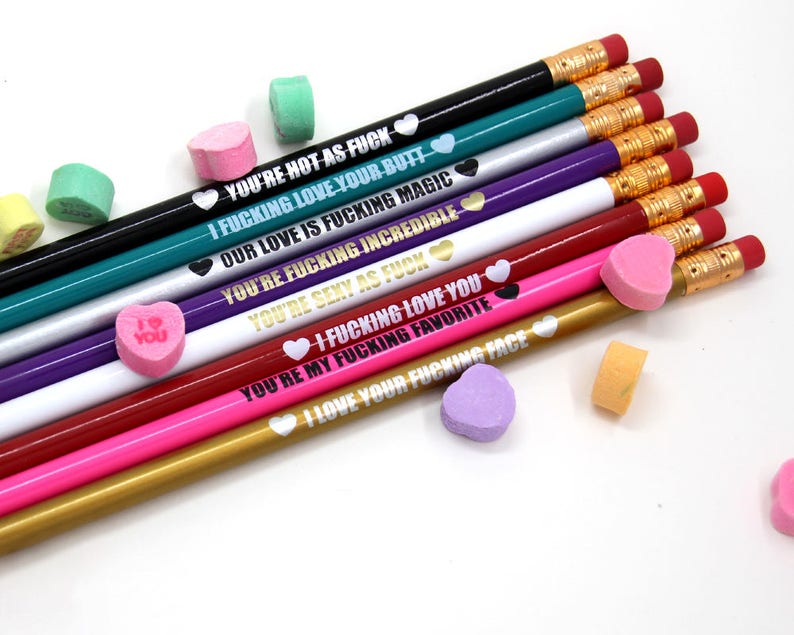 Mature Naughty Pencils Valentines Day Gift Funny Pencils Set Stationery Pencils Gift for Him image 3