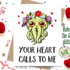 Cthulhu Valentines day card Card for Cthulhu fan image 1