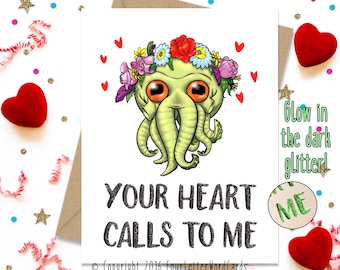 Cthulhu Valentines day card - Card for Cthulhu fan