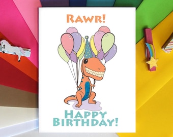 Dinosaur Birthday Card - Dino Birthday Card - Funny Birthday Card