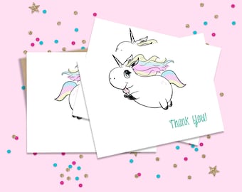Unicorn Party, Unicorn Thank you, Thank you Notes, Thank you Set, Rainbow Unicorn Cards, Unicorn Party Cards, Thank you Cards, Unicorn Cards