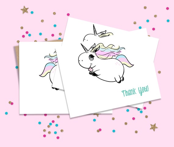 Unicorn Party, Unicorn Thank you, Thank you Notes, Thank you Set, Rainbow Unicorn Cards, Unicorn Party Cards, Thank you Cards, Unicorn Cards