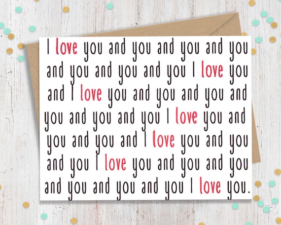 I Love you and You polyamorous Card, Polyamorous, Funny Greeting Card, I love You Card, Multiple Loves, Poly Card