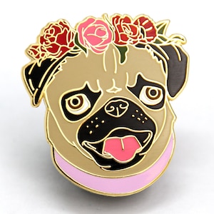 Pug Lover Gift, Enamel Pin, Pug Dog Lover Gift, Pug Enamel Pin, Pin collection, Gift for Dog Lover, Gift for Her, Gift for Him, Flair image 1