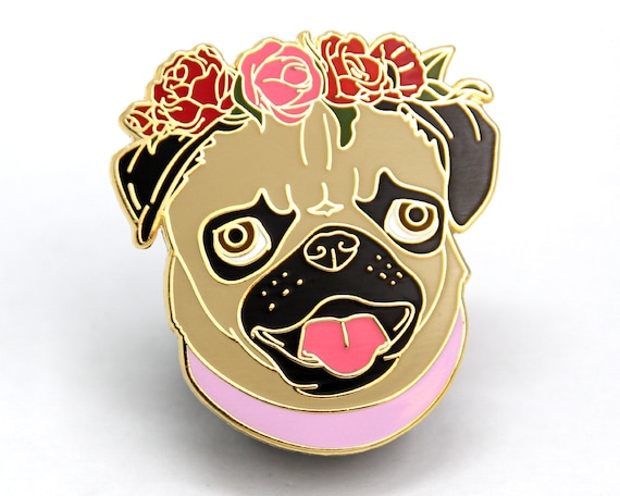 Pug Lover Gift, Enamel Pin, Pug Dog Lover Gift, Pug Enamel Pin, Pin collection, Gift for Dog Lover, Gift for Her, Gift for Him, Flair