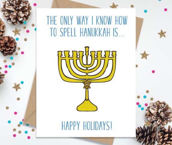 Hanukkah Card, Chanukkah Card, Funny Hanukkah Card, Card for Hanukkah, Funny Holiday Card, Happy Holiday Card, Card for Chanukkah