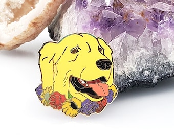 Lindo regalo de Golden Retriever: regalo navideño para amantes de los perros: pin de esmalte de Retriever: regalo para calcetines