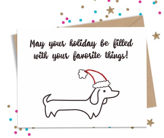 Funny Holiday Card, Funny Christmas Card, Dog Lover Gift, Wiener Dog Card, Holiday Cards, Christmas Cards, Funny Greeting Card, Happy Holida
